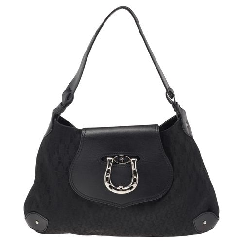 Aigner Black Signature Canvas and Leather Hobo - Aigner - Modalova