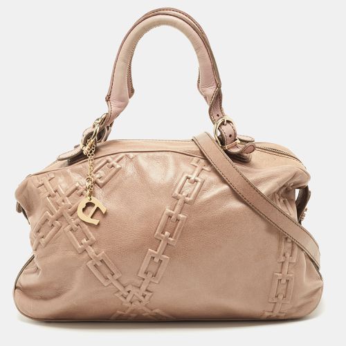 Aigner Mauve Embossed Leather Logo Charm Satchel - Aigner - Modalova