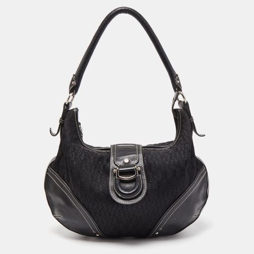 Aigner Black Signature Canvas and Leather Zip Hobo - Aigner - Modalova