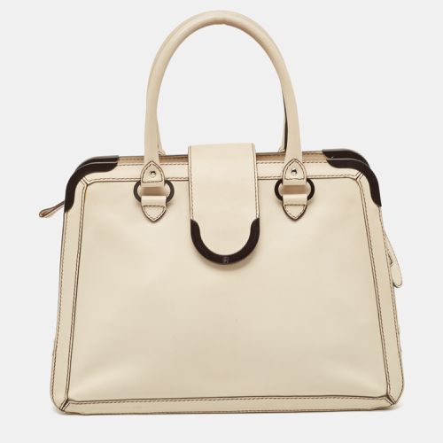 Aigner Light Beige Leather Frame Satchel - Aigner - Modalova