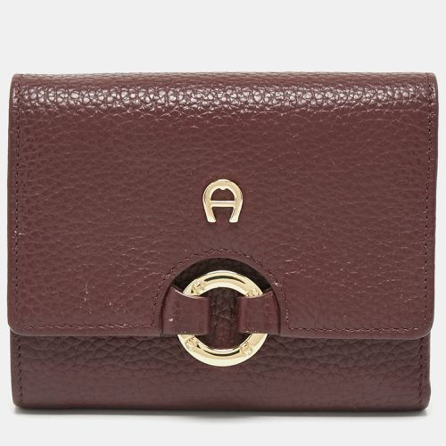 Aigner Burgundy Leather Logo Trifold Wallet - Aigner - Modalova