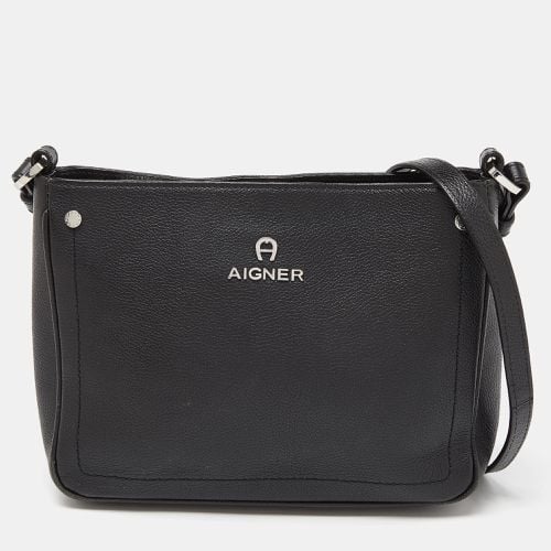 Aigner Black Leather Zip Crossbody Bag - Aigner - Modalova