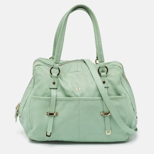 Mint Leather Front Pocket Satchel - Aigner - Modalova