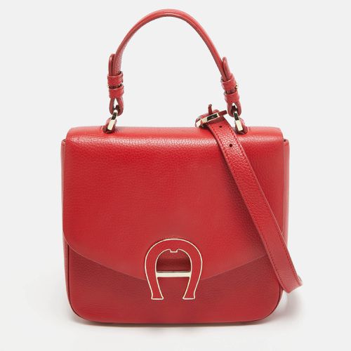 Aigner Red Leather Logo Flap Top Handle Bag - Aigner - Modalova