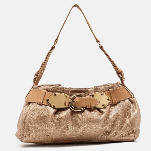 Aigner Metallic Beige Leather Buckle Satchel - Aigner - Modalova