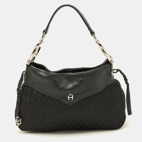 Aigner Black Signature Canvas and Leather Hobo - Aigner - Modalova