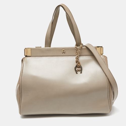 Aigner Beige Leather Frame Tote - Aigner - Modalova