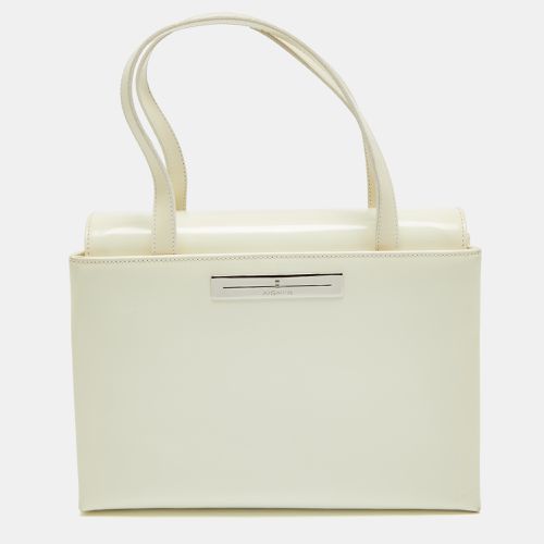 Aigner White Patent Leather Logo Flap Tote - Aigner - Modalova