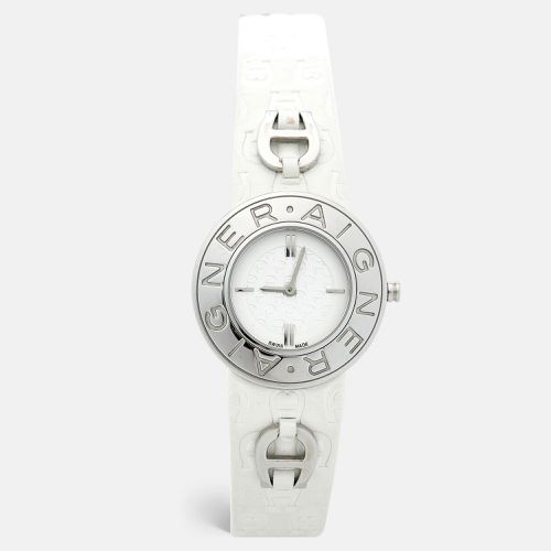 Aigner White Stainless Steel Leather Aversa A51200 Women's Wristwatch 32 mm - Aigner - Modalova