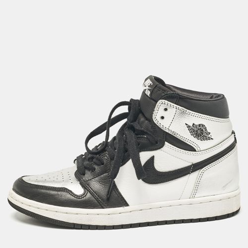 Air Jordans Multicolor Leather Jordan 1 Retro High Silver Toe Sneakers Size 38.5 - Air Jordans - Modalova