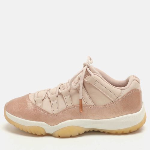 Air Jordans Beige/Rose Gold Patent and Leather Jordan 11 Low Top Sneakers Size 39 - Air Jordans - Modalova