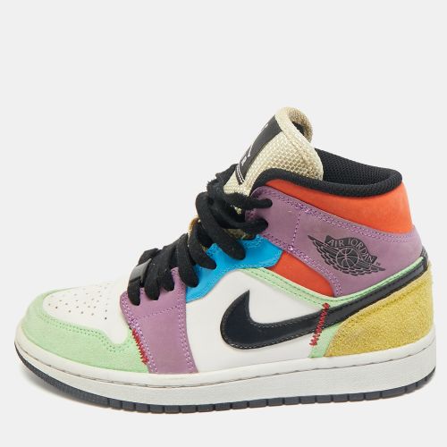 Air Jordan Multicolor Leather and Suede Jordan 1 Mid SE Lightblub Sneakers Size 36 - Air Jordans - Modalova