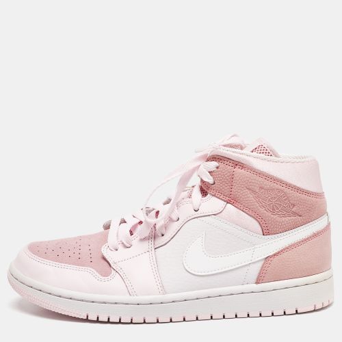 Air Jordans Pink/White Leather and Suede Air Jordan 1 Mid Top Sneakers Size 40.5 - Air Jordans - Modalova