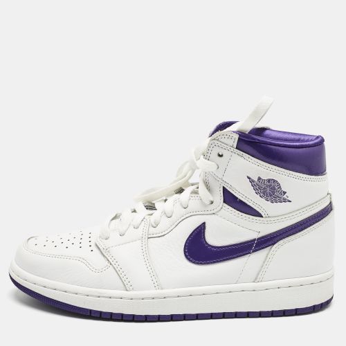Air Jordans White/Purple Leather Air Jordan 1 High Top Sneakers Size 38.5 - Air Jordans - Modalova