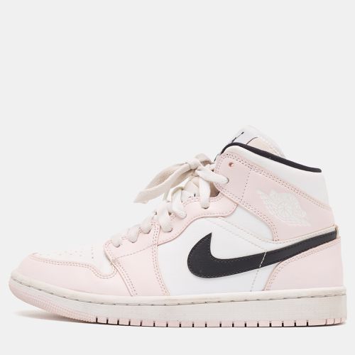 Air Jordans Pink/White Leather Jordan 1 Mid Barely Rose Sneakers Size 38 - Air Jordans - Modalova