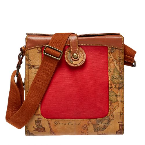 Alviero Martini 1A Classe Geo Print Coated Canvas and Leather Flap Messenger Bag - Alviero Martini 1A Classe - Modalova