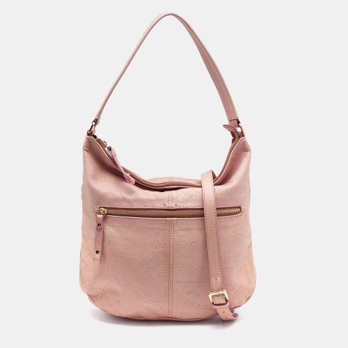 Alviero Martini 1A Classe Pink Geo Embossed Leather Zip Hobo - Alviero Martini 1A Classe - Modalova