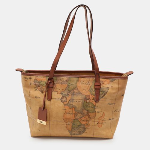 Alviero Martini 1A Classe Beige Geo Classic Printed Coated Canvas and Leather Tote - Alviero Martini 1A Classe - Modalova