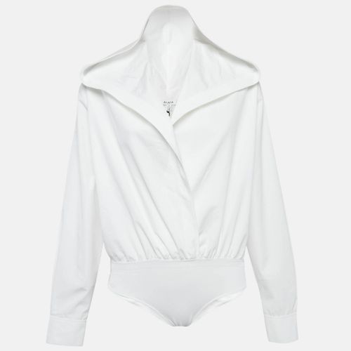 Alaia White Cotton Poplin Hooded Body Shirt XS - Alaia - Modalova