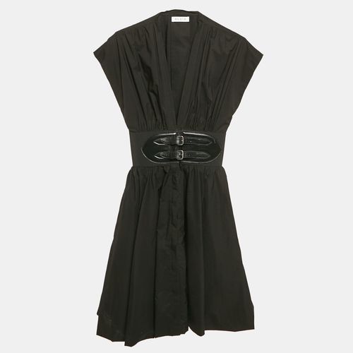 Poplin Japanese Leather Belted Dress S - Alaia - Modalova