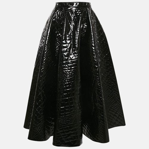 Alaia Black Crocodile Textured Synthetic Midi Skirt L - Alaia - Modalova