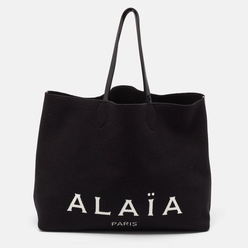 Alaia Black Knit Fabric Large Logo Tote - Alaia - Modalova