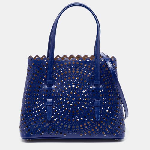 Alaia Blue Laser Cut Leather Le Mina 25 Tote - Alaia - Modalova