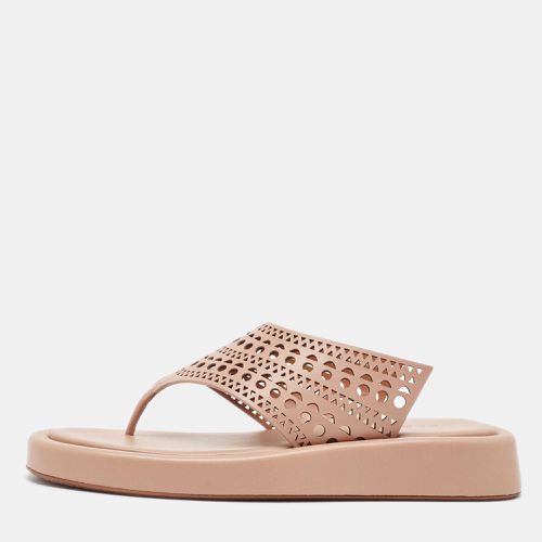 Alaia Beige Cut out Leather Thong Sandals Size 38 - Alaia - Modalova