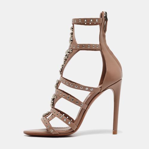 Alaia Beige Leather Studded Pointure Cage Sandals Size 35 - Alaia - Modalova