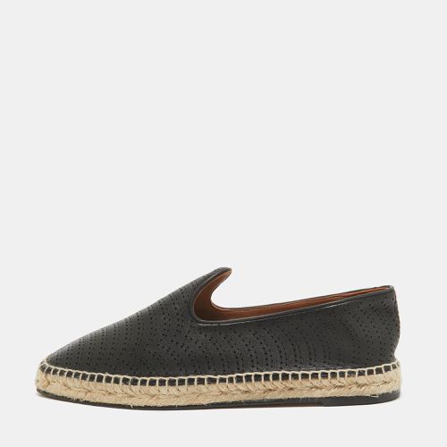 Alaia Black Perforated Leather Slip On Espadrille Flats Size 41 - Alaia - Modalova