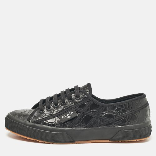 Alaia Black Croc Embossed Leather Superga Sneakers Size 40 - Alaia - Modalova