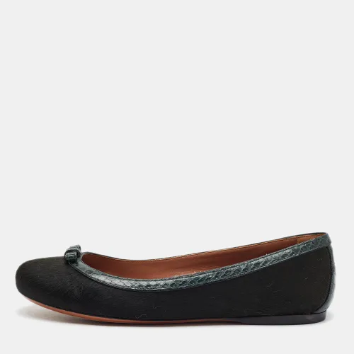 Size 37.5 Calf Hair and Python Embossed Leather Ballet Flats - Alaia - Modalova