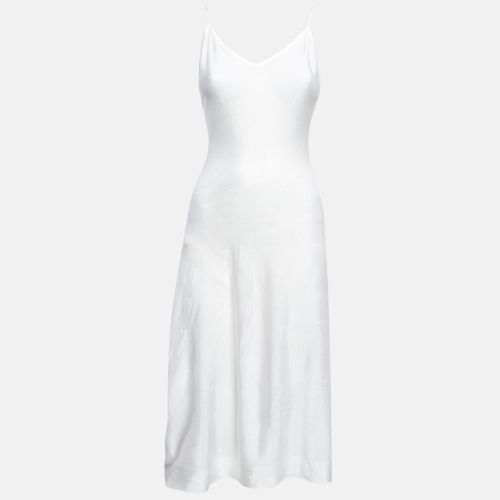 Alaia White Pinhole Pattern Knit Sleeveless Mini Dress L - Alaia - Modalova