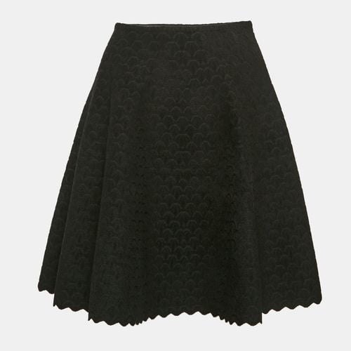 Velvet Jacquard Flared Scallop Mini Skirt M - Alaia - Modalova