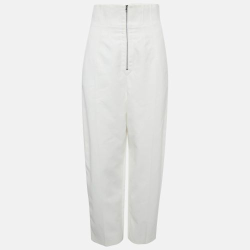 Alaia White Cotton High Waist Pants M - Alaia - Modalova