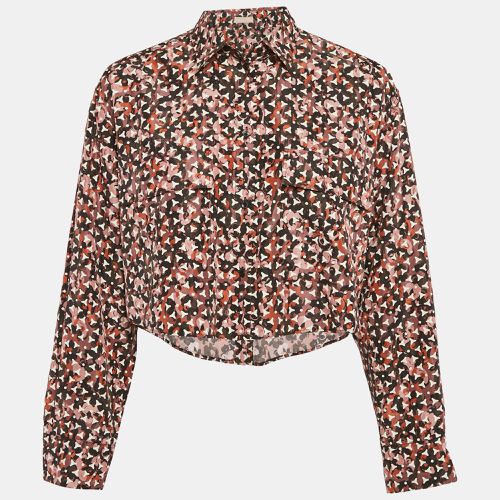 Alaia Pink Abstract Print Silk Cropped Shirt M - Alaia - Modalova