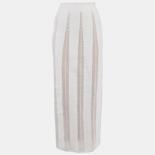 Alaia White Patterned Knit Long Skirt S - Alaia - Modalova