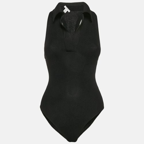 Alaia Black Pique Sleeveless Bodysuit S - Alaia - Modalova