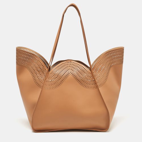 Alaia Brown Vienne Laser Cut Leather Large Lili Tote - Alaia - Modalova