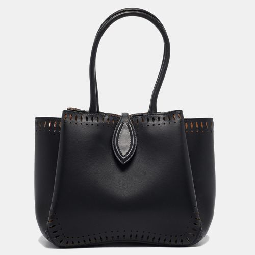 Alaia Black Laser Cut Leather Angele 20 Petal Tote - Alaia - Modalova