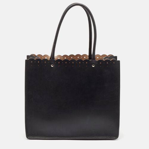 Alaia Black Leather Scalloped Tote - Alaia - Modalova