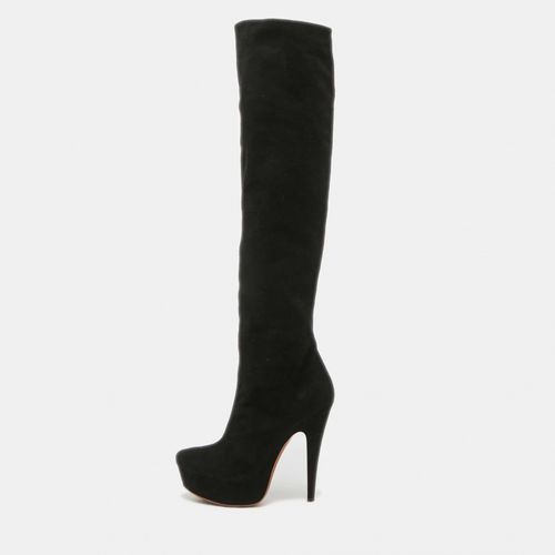 Alaia Black Suede Knee Length Boots Size 36 - Alaia - Modalova