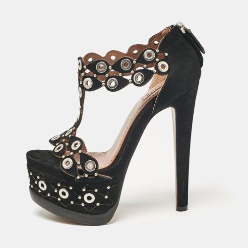 Suede Eyelet Studded Platform Sandals Size 36.5 - Alaia - Modalova