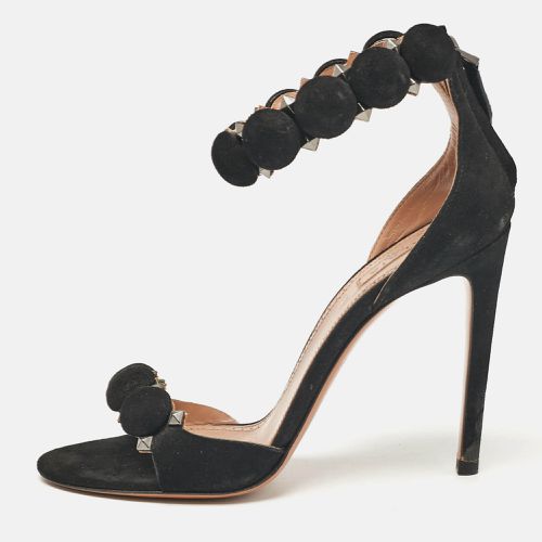 Alaia Black Suede Bombe Ankle Strap Sandals Size 36 - Alaia - Modalova