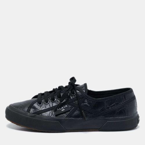 Alaia Black Croc Embossed Leather Superga Low Top Sneakers Size 39 - Alaia - Modalova