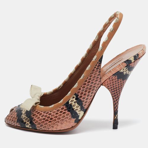 Alaia Multicolor Python Peep Toe Slingback Pumps Size 39 - Alaia - Modalova