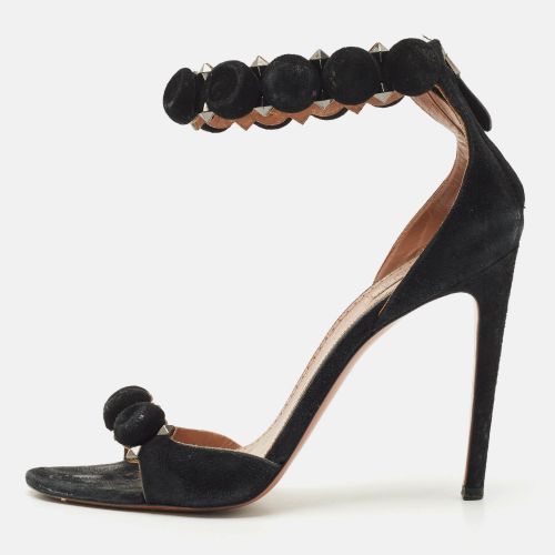 Alaia Black Suede Bombe Ankle Strap Sandals Size 39 - Alaia - Modalova