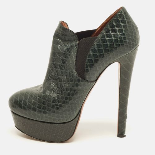 Size 38 Python Leather Platform Booties - Alaia - Modalova