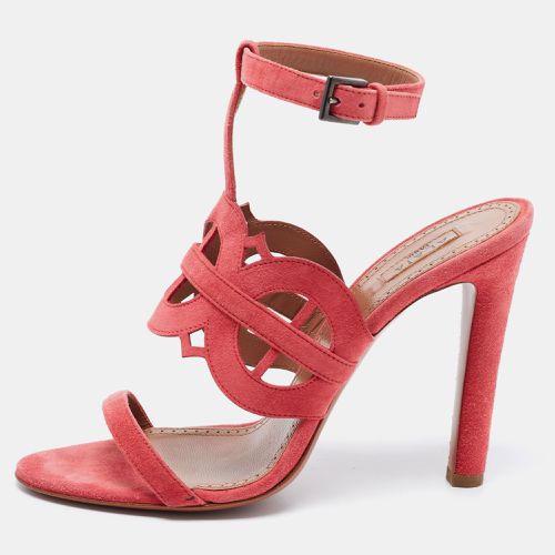 Alaia Pink Suede Cut Out Open Toe Sandals Size 38.5 - Alaia - Modalova