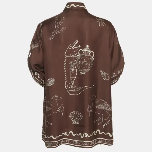 Sammy Print Silk Button Down Shirt S - Alemais - Modalova